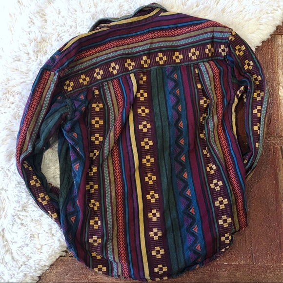 Vintage | Western Aztec Boho Button Down Shirt - Picture 5 of 5